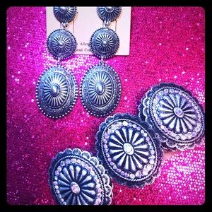 Brand new western concho earrings and bracelet
